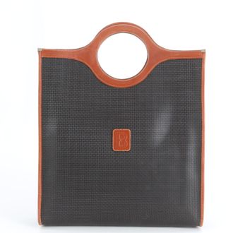 Bally Black Leather Shoulder Bag Tote Bag (Pre-Owned)