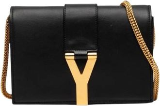 Saint Laurent Pre-owned Vintage Shoulder Bag - Dames - Vintage Schoudertas - Zwart - ONE Size - Leer - Vintage