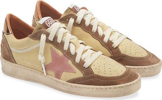 Golden Goose Suede Ball Star Sneaker in Yellow/Beige/pink/bronze at Nordstrom, Size 38