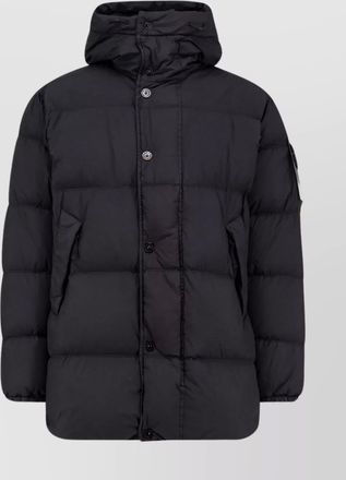 Stone Island quilted hooded down jacket patch