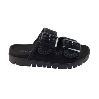 Gabor Womens 83.741 Suede Sandal In Black