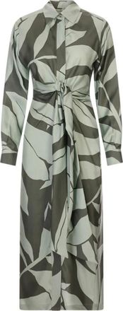 Max Mara Kleedjes, Dames, Groen, S, Leer, Robinia Midi Shirt Dress