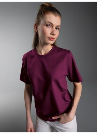 Trigema T-Shirt TRIGEMA TRIGEMA T-Shirt DELUXE Baumwolle, Damen, Gr. 4XL, rot (sangria), 100% Baumwolle, Basic, Shirts T-Shirt