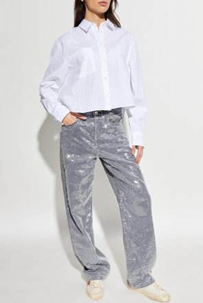 Rag & Bone Jeans With Shimmering Sequins, Womens, Grey