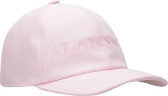 Lanvin Roze Baseball Katoen Klep Geborduurde Hoed - Dames - Petten - Roze - L - Katoen - Accessoires