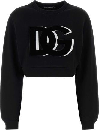 Dolce & Gabbana Black Cotton Blend Sweatshirt