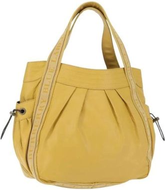 Burberry Pre-owned Handbags, female, Yellow, Size: ONE SIZE Pre-owned Leather Tote