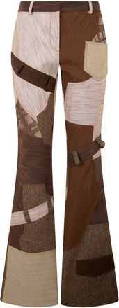 Moschino Broeken, Dames, Bruin, S, Wol, Abstract Palazzo Broek