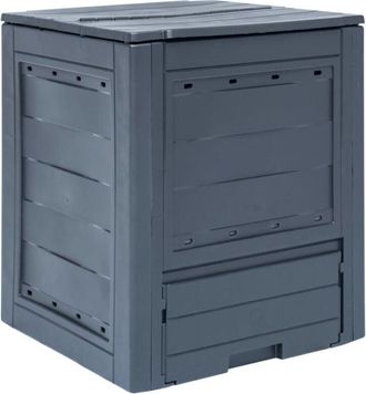 vidaXL Compostiera da Giardino 60x60x73 cm 260 l Grigia - Vidaxl