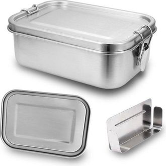 OEM Fiambrera De Acero Inoxidable De 800 Ml, Modelo Take A Break Lunch Box, Incluye Separador, Acero Inoxidable, Caja Bento