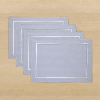 Solino Home Linen Placemats Set of 4, 14 x 19 - Kensington in Dusty Blue at Nordstrom