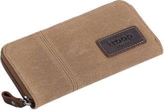 Troop London TRP0501 Accessories Canvas Zip Around Wallet Purse Camel