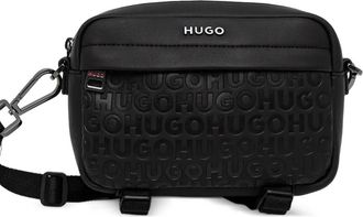 HUGO BOSS Messengertas met logo-reli&euml;f - Zwart