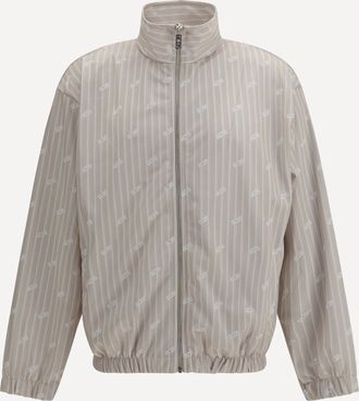 GCDS Pinstriped Track Jacket with all-over logo Male XL