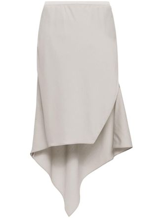 Helmut Lang asymmetric wool midi skirt - Grey