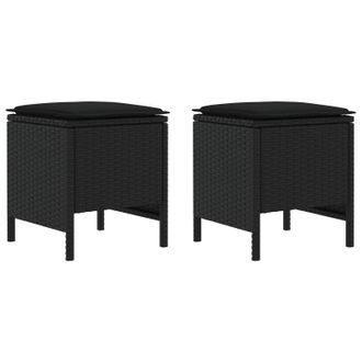 vidaXL Reposapi&eacute;s De Jard&iacute;n Con Almohada 2 Pieza Negro 38 X 38 X 45 Cm Vidaxl