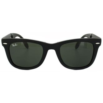 Ray-Ban Rectangle Matt Black Green Folding Wayfarer 4105 Sunglasses