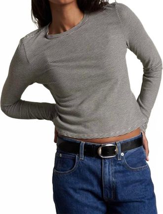 perfectwhitetee Jamie Long Sleeve Shirt In Ivory/black Stripe