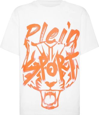 Plein Sport Mykonos Fit T-shirt - Heren - Sportshirts - Wit - 4XL - Fitness