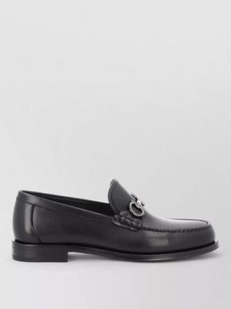 Ferragamo loafers gancini moccasin round toe buckle