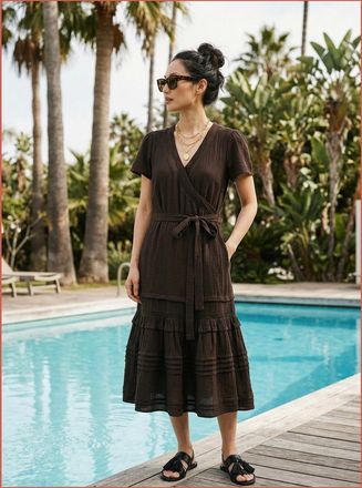 Nooki Design Womens Bailey Maxi Wrap Dress - Black - Size: 10/8