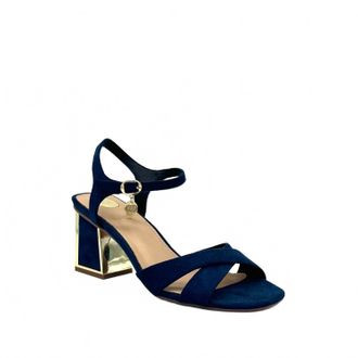 Ex&eacute; Womens Mina-190 Cross-Strap Block Heel Sandal In Navy