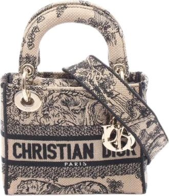 Dior Pre-owned Lady D-Lite 2way handtas - Dames - Vintage Mini Tas - Beige - ONE Size - Vintage