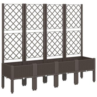 vidaXL Jardinera Con Enrejado Pp Marr&oacute;n 160x40x142 Cm Vidaxl