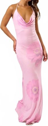 Blue Blush Floral Halter Dress In Pink