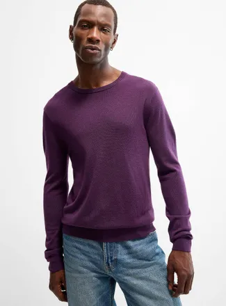 Le 31 Mens Responsible merino wool crew-neck sweater