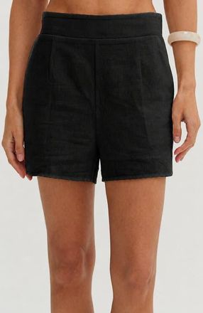 Crescent Easy Wear Linen Blend Shorts in Black at Nordstrom, Size X-Small