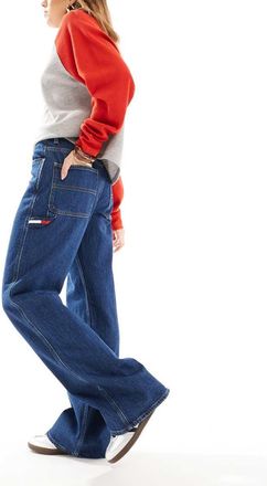 Tommy Jeans Mia - Jeans dritti vestibilità comoda a vita media lavaggio scuro-Blu