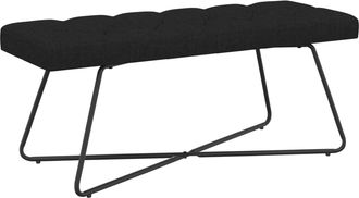 vidaXL Banco Con Tapicer&iacute;a Con Botones Negro 110 X 40 X 46 Cm Tela Vidaxl