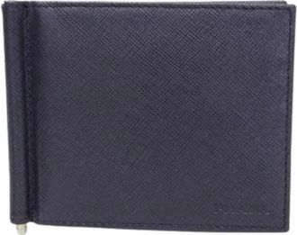 Prada Pre-owned Wallets, male, Blue, Size: ONE SIZE Pre-owned Saffiano Bill wallet (bi-fold)