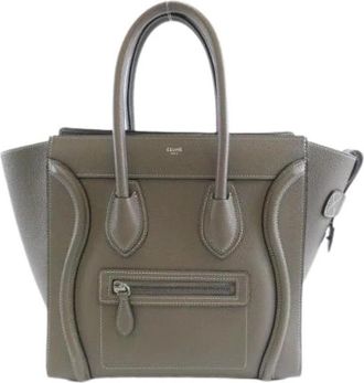 Celine Pre-owned Micro Luggage Calf Handbag - Dames - Vintage Handtas - Grijs - ONE Size - Leer - Vintage