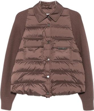 Brunello Cucinelli Quilted-panel Knit-sleeve Jacket