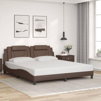 vidaXL Vidaxl - Estructura De Cama Sin Colch&oacute;n Cuero Sint&eacute;tico Marr&oacute;n 180x200cm