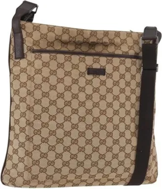 Gucci Vintage, unisex, Bruin, ONE Size, Leer, Pre-owned Cross Body Bag