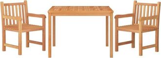 vidaXL Juego De Comedor Para Jard&iacute;n 3 Pzas Madera Maciza De Teca Vidaxl