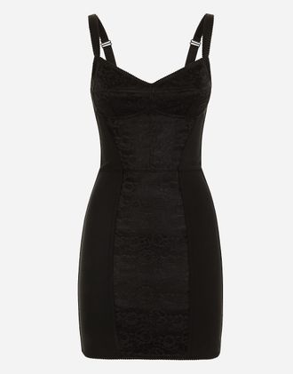 Dolce & Gabbana Corset-style Slip Dress - Woman Dresses Black Satin 42