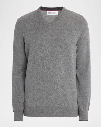 Brunello Cucinelli Men & apos;s Cashmere Classic Fit V-Neck Sweater