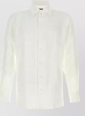 Ermenegildo Zegna linen shirt straight cut structured collar long sleeves