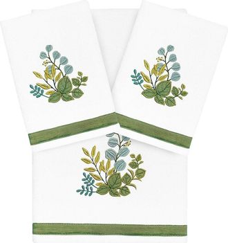 Linum Home Textiles 100% Turkish Cotton Botanica 3Pc Embellished Towel Set