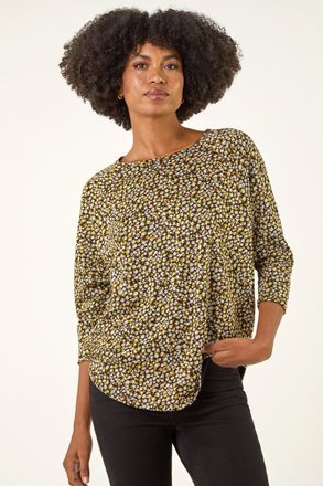 Roman Spot Print Snit Jersey Top