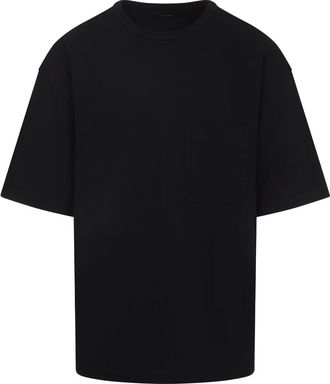 Christophe Lemaire Black Boxy Short Sleeves Cotton T-Shirt-Uomo