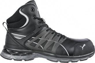 Puma Mens Velocity 2.0 Mid Top Mesh Leather Comfort Sneaker In Black