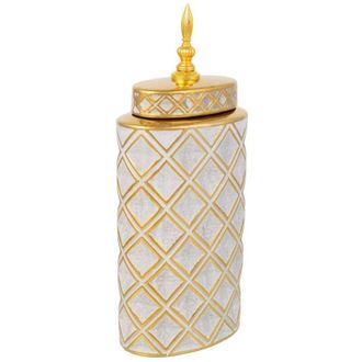 Wanderlust Deco Wanderlust Deco - Jarron De Ceramica Dorado, 17x11x40h Cm