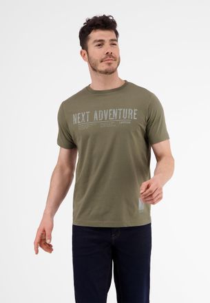 Lerros T-Shirt LERROS T-Shirt *Next Adventure*, Herren, Gr. S, gr&uuml;n (aged olive), 100% Baumwolle, Shirts T-Shirt