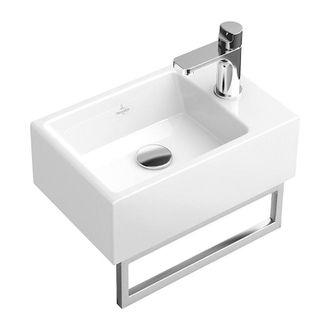 Villeroy & Boch Villeroy&boch - Memento, Lavamanos, 400 X 260 Mm, Rectangular, Para Grifer&iacute;a De 1 Orificio, Orificio Para Grifer&iacute;a Perforado, Sin Rebosadero, Porcel&aacute;n