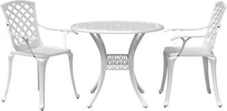vidaXL 3 Piece Bistro Set White Cast Aluminium vidaXL